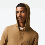 Lacoste סווטשירט ג'רזי מכותנה עם קפוצ'ון DZ4D0D845 חום z0w גברים - Image 5
