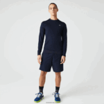 Lacoste סווטשירט טניס מודפס ספורטיבי DZ4D0D1055 כחול כהה 166 גברים - Image 2