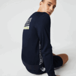 Lacoste סווטשירט טניס מודפס ספורטיבי DZ4D0D1055 כחול כהה 166 גברים