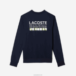 Lacoste סווטשירט טניס מודפס ספורטיבי DZ4D0D1055 כחול כהה 166 גברים - Image 6