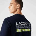 Lacoste סווטשירט טניס מודפס ספורטיבי DZ4D0D1055 כחול כהה 166 גברים - Image 7