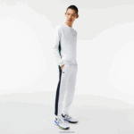 Lacoste סווטשירט טניס מודפס ספורטיבי DZ4D0D1056 לבן 001 גברים - Image 2