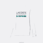 Lacoste סווטשירט טניס מודפס ספורטיבי DZ4D0D1056 לבן 001 גברים - Image 5