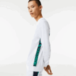 Lacoste סווטשירט טניס מודפס ספורטיבי DZ4D0D1056 לבן 001 גברים - Image 6