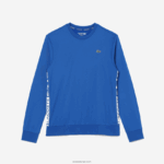 Lacoste סווטשירט טניס מודפס ספורטיבי DZ4D0D1057 כחול k1q גברים - Image 5