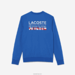 Lacoste סווטשירט טניס מודפס ספורטיבי DZ4D0D1057 כחול k1q גברים - Image 7