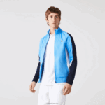 Lacoste סווטשירט טניס עם רוכסן בכושר קלאסי DZ4D0D976 כחול כהה לבן 5x7 גברים