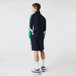 Lacoste סווטשירט טניס עם רוכסן בכושר קלאסי DZ4D0D978 כחול כהה ירוק לבן yj2 גברים - Image 3