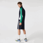 Lacoste סווטשירט טניס עם רוכסן בכושר קלאסי DZ4D0D978 כחול כהה ירוק לבן yj2 גברים - Image 5