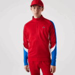 Lacoste סווטשירט טניס עם רוכסן בכושר קלאסי DZ4D0D977 אדום כחול לבן w50 גברים
