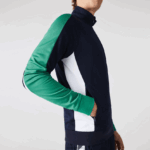 Lacoste סווטשירט טניס עם רוכסן בכושר קלאסי DZ4D0D978 כחול כהה ירוק לבן yj2 גברים - Image 6