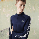 Lacoste סווטשירט טניס עם רוכסן מודפס ספורט DZ4D0D1051 כחול כהה 166 גברים