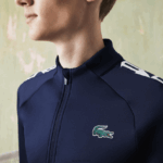 Lacoste סווטשירט טניס עם רוכסן מודפס ספורט DZ4D0D1051 כחול כהה 166 גברים - Image 4