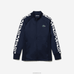 Lacoste סווטשירט טניס עם רוכסן מודפס ספורט DZ4D0D1051 כחול כהה 166 גברים - Image 5