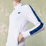 Lacoste סווטשירט טניס עם רוכסן מודפס ספורט DZ4D0D1052 לבן 001 גברים - Image 6