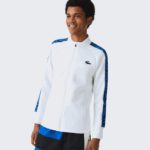 Lacoste סווטשירט טניס עם רוכסן מודפס ספורט DZ4D0D1052 לבן 001 גברים - Image 7