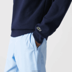 Lacoste סווטשירט טרי ממותג עם צווארון צוואר DZ4D0D1160 כחול כהה 166 גברים - Image 4