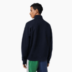 Lacoste סווטשירט כותנה אורגנית עם צווארון רוכסן DZ4D0D283 כחול כהה 166 גברים - Image 3