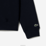 Lacoste סווטשירט כותנה אורגנית עם צווארון רוכסן DZ4D0D283 כחול כהה 166 גברים - Image 5
