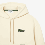 Lacoste סווטשירט כותנה אורגנית עם קפוצ'ון בגזרה רופפת DZ4D0D365 לבן xfj גברים - Image 2