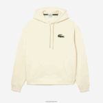 Lacoste סווטשירט כותנה אורגנית עם קפוצ'ון בגזרה רופפת DZ4D0D365 לבן xfj גברים
