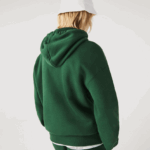 Lacoste סווטשירט כותנה אורגנית עם קפוצ'ון בגזרה רופפת DZ4D0D367 ירוק 132 גברים - Image 3
