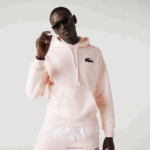 Lacoste סווטשירט כותנה אורגנית עם קפוצ'ון בגזרה רופפת DZ4D0D1158 ורוד בהיר t03 גברים - Image 4