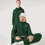 Lacoste סווטשירט כותנה אורגנית עם קפוצ'ון בגזרה רופפת DZ4D0D367 ירוק 132 גברים - Image 5