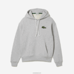 Lacoste סווטשירט כותנה אורגנית עם קפוצ'ון בגזרה רופפת DZ4D0D368 chine אפור cca גברים - Image 5