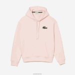Lacoste סווטשירט כותנה אורגנית עם קפוצ'ון בגזרה רופפת DZ4D0D1158 ורוד בהיר t03 גברים - Image 5