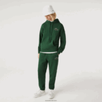 Lacoste סווטשירט כותנה אורגנית עם קפוצ'ון בגזרה רופפת DZ4D0D367 ירוק 132 גברים - Image 6