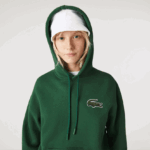 Lacoste סווטשירט כותנה אורגנית עם קפוצ'ון בגזרה רופפת DZ4D0D367 ירוק 132 גברים - Image 7
