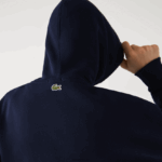 Lacoste סווטשירט כותנה אורגנית עם קפוצ'ון בגזרה רופפת DZ4D0D366 כחול כהה 166 גברים - Image 7