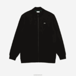 Lacoste סווטשירט כותנה אורגנית עם רוכסן בכושר רגיל - במידות גדולות - גבוה DZ4D0D293 שחור 031 גברים
