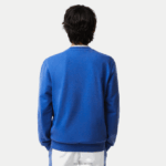 Lacoste סווטשירט כותנה עם אותיות ניגודיות בהתאמה קלאסית DZ4D0D1042 כחול k1q גברים - Image 3