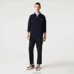Lacoste סווטשירט כותנה עם רוכסן צווארון עומד DZ4D0D951 כחול כהה 166 גברים - Image 2