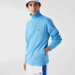 Lacoste סווטשירט כותנה עם רוכסן צווארון עומד DZ4D0D1184 כחול 4xa גברים - Image 2