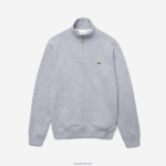 Lacoste סווטשירט כותנה עם רוכסן צווארון עומד DZ4D0D954 chine אפור cca גברים - Image 3