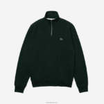 Lacoste סווטשירט כותנה עם רוכסן צווארון עומד DZ4D0D953 ירוק yzp גברים - Image 5