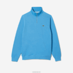 Lacoste סווטשירט כותנה עם רוכסן צווארון עומד DZ4D0D1184 כחול 4xa גברים - Image 5