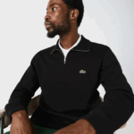Lacoste סווטשירט כותנה עם רוכסן צווארון עומד DZ4D0D952 שחור 031 גברים - Image 6