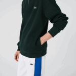 Lacoste סווטשירט כותנה עם רוכסן צווארון עומד DZ4D0D953 ירוק yzp גברים - Image 6