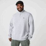 Lacoste סווטשירט כותנה עם רוכסן צווארון עומד DZ4D0D954 chine אפור cca גברים - Image 6