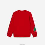 Lacoste סווטשירט מכותנה אורגנית בהדפס קומי DZ4D0D3193 אדום 240 ילדים - Image 2