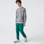 Lacoste סווטשירט מכותנה אורגנית בצוואר צוואר DZ4D0D1209 סיני אפור 1vq נשים - Image 6