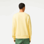Lacoste סווטשירט מכותנה אורגנית מוברש DZ4D0D271 צהוב 107 גברים - Image 2