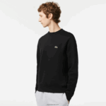 Lacoste סווטשירט מכותנה אורגנית מוברש DZ4D0D273 שחור 031 גברים