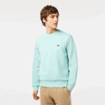 Lacoste סווטשירט מכותנה אורגנית מוברש DZ4D0D285 מנטה lgf גברים