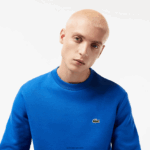 Lacoste סווטשירט מכותנה אורגנית מוברש DZ4D0D286 כחול kxb גברים - Image 2