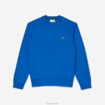 Lacoste סווטשירט מכותנה אורגנית מוברש DZ4D0D286 כחול kxb גברים - Image 4